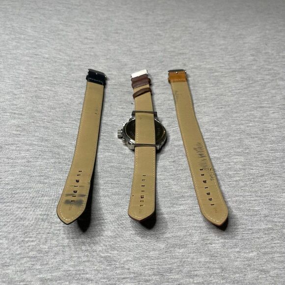 American Exchange Men's Brown Leather 3 PCS. Watch Set - Picture 5 of 12